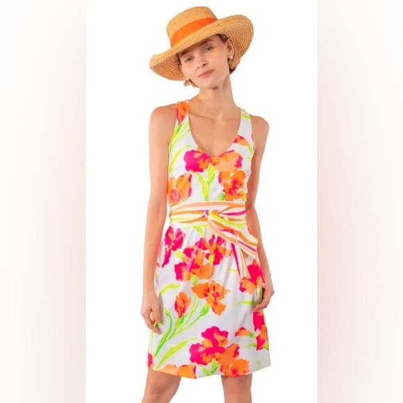 Gretchen Scott Jersey Date Night White Floral Dress Size Small - Picture 2 of 13